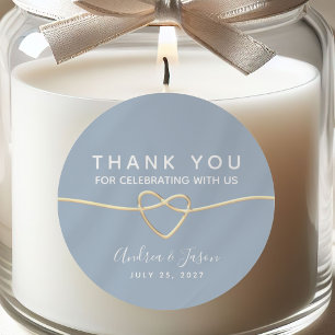 Romantique Dusty Blue Wedding Favoriser Stickers