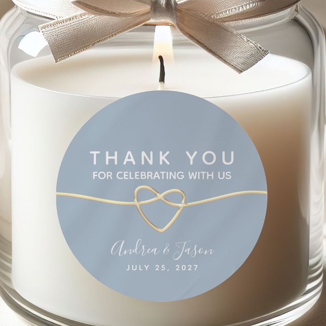 Romantique Dusty Blue Wedding Favoriser Stickers (Créateur téléchargé)