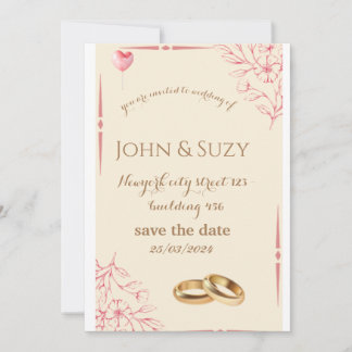 Romantique Dusty Rose Floral Faire-part de mariage