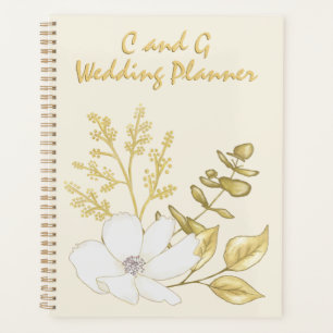 Romantique Elegant Blanc or Mariage Floral