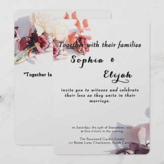 Romantique Élégant Faire-part de mariage Floral