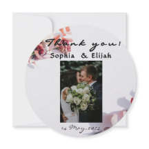 Romantique Elégant Mariage floral Carte de remerci