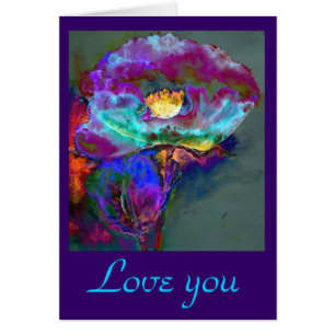 Romantique élégant violet turquoise peinture de fl