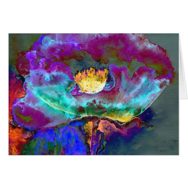 Romantique élégant violet turquoise peinture de fl (Devant Horizontal)