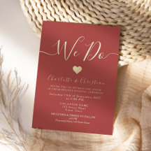 Romantique Faire-part de mariage rouge Micro