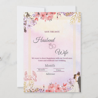 Romantique Floral Pastel Aquarelle Faire-Part de F