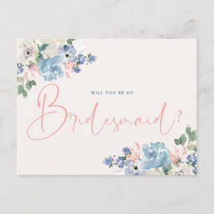 Romantique floral serez-vous ma carte de demoisell
