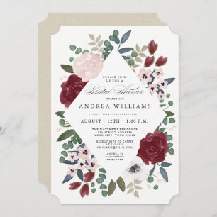 Romantique Florals Invitation de la douche nuptial