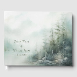 Romantique forêt verte Mariage Livre d'or