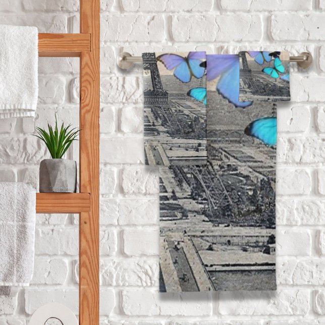 romantique france voyage paris tour eiffel (romantic french france travel paris eiffel tower bath towel set)