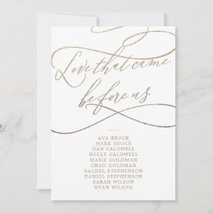 Romantique Gold Love avant nous assis Carte Carte 