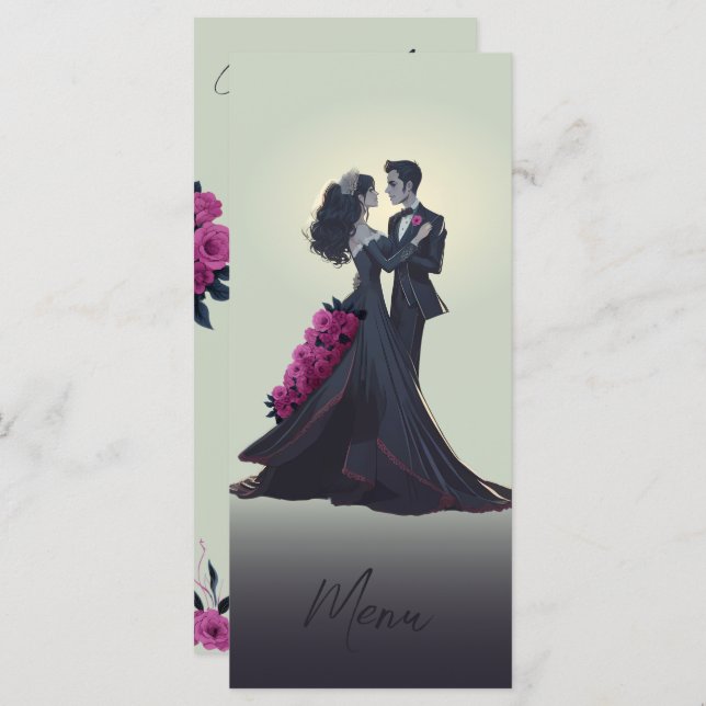 Romantique Gothique Menu Gourmet Élégant (Devant / Derrière)