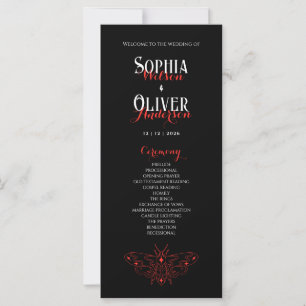 Romantique gothique Noir & Rouge Programme de mari