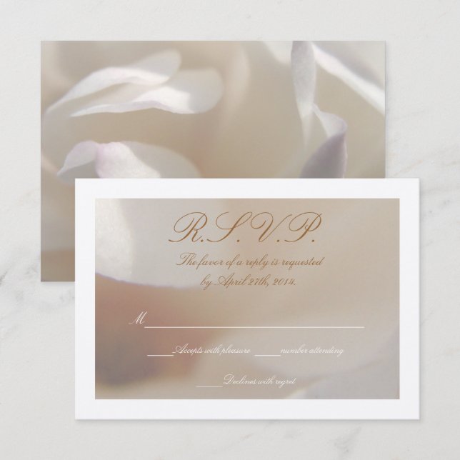 Romantique Ivory Magnolia 2 Mariage RSVP (Devant / Derrière)