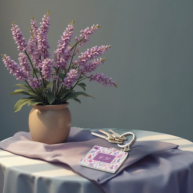 Romantique lila rose pastel Botanique prés de prin (Créateur téléchargé)