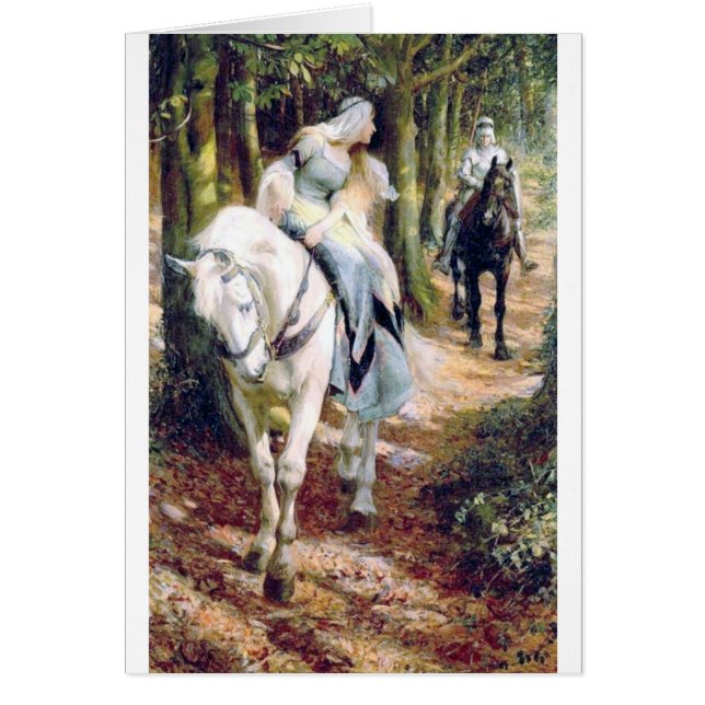 Romantique médiéval de cheval blanc de dame de (Devant)