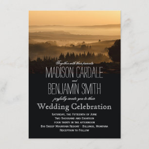 Romantique Misty Mountains Rustique Faire-part de 