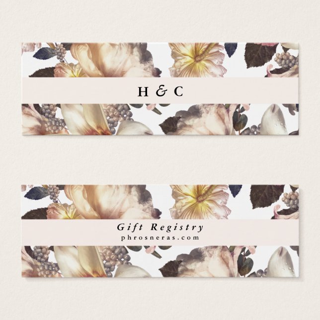 Romantique Moderne Fleur Floral Cadeau Registre In (Devant & derrière)