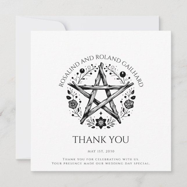 Romantique Pagan Wicca Mariage plat Carte de remer (Devant)