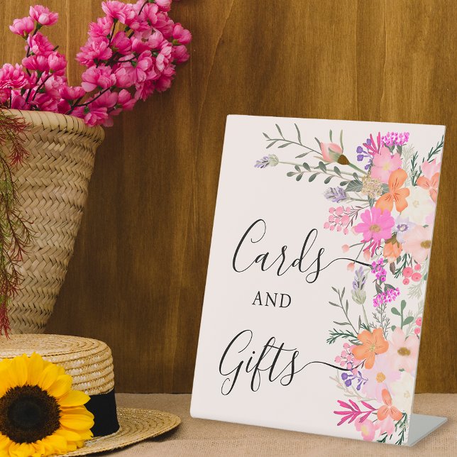 Romantique pastel fleurs sauvages signe de douche  (Romantic pastel wild flowers bridal shower sign)