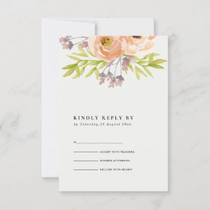 ROMANTIQUE PEACH ROSE BLANC HORS BLANC FLORAL RSVP