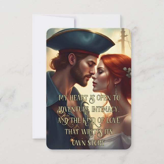 Romantique Pirate Love Double-Face Carte d'Affirma (Devant)