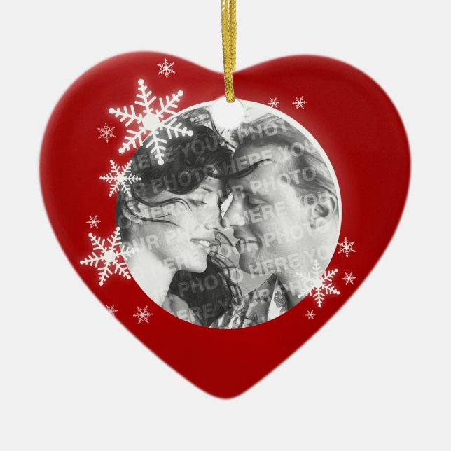 Romantique Premier Noël ornement photo (Devant)