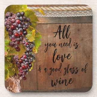Romantique Raisins Rustiques Dessous de verre à vi