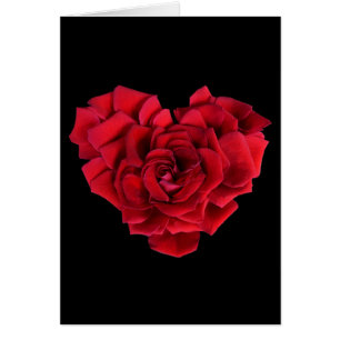 Romantique Red Rose Coeur sur Noir