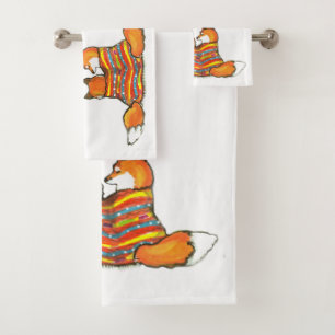Romantique Renard Rouge Couple Orange sur Blanc