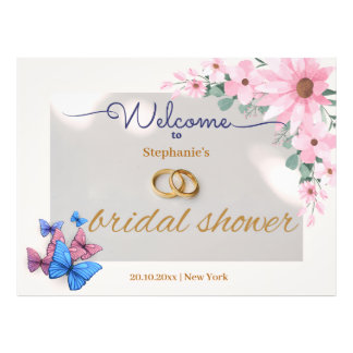 romantique rose fleurie douche d'accueil poster