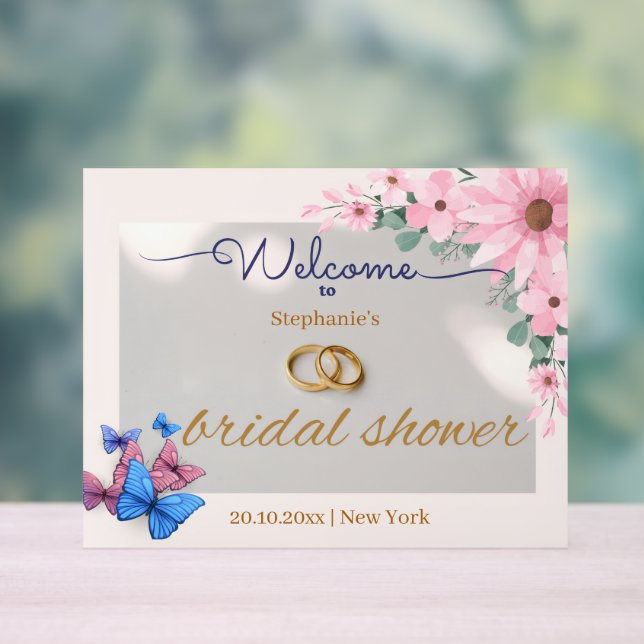 romantique rose fleurie douche d'accueil poster (Neutre)