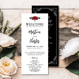 Romantique Rose Mariage programme de cérémonie