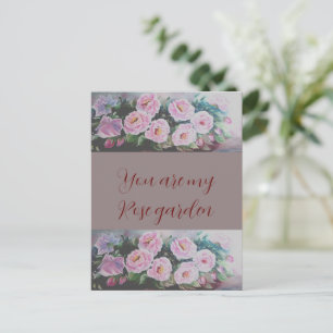 Romantique ROSE SAUVAGE ROSE PEINTURE CARTE POSTAL