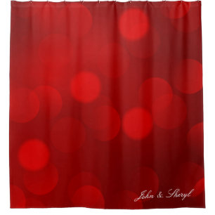 Romantique rouge points brillants rideau de douche