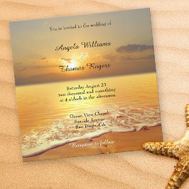 Romantique Sunset Beach Mariage Invitation