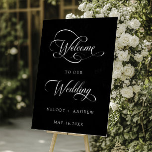 Romantique Tourbillonnant Script Mariage Bienvenue