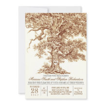 Romantique vieux chêne faire-part de mariage rusti