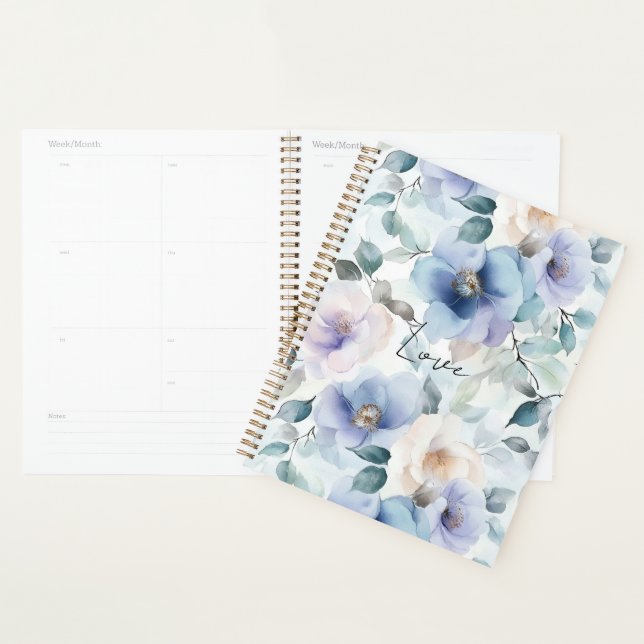 Romantique Violet Lavande Bleu Crème Florale (Devant avec enveloppe)