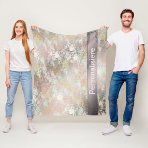 Romantisch, Aquamarin, Aquarell, Chic, floral Fleecedecke