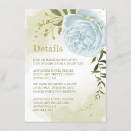 romantisch blaue Blumen Gründetails Begleitkarte