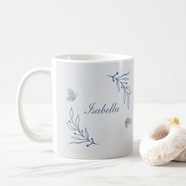 Romantisch elegant dusty blau kaffeetasse (Mit Donut)