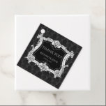 Romantisch, elegant französisch Gerahmt "Danke" Geschenkanhänger<br><div class="desc">Ein elegantes, romantisches, verziertes Gothic, grau und schwarz gestautes Design mit einem aufwändigen französischen Rahmen. Personalisieren Sie mit Ihrem eigenen Text und dem Namen und Datum der Braut und des Bräutigams.</div>
