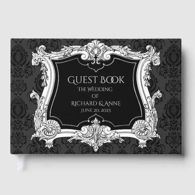 Romantisch, elegant französisch Gerahmt Gästebuch (Vorderseite)