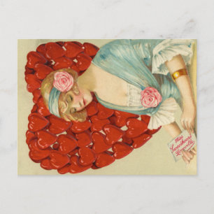 Romantisch Elegant Retro Valentinstag, John Winsch Postkarte