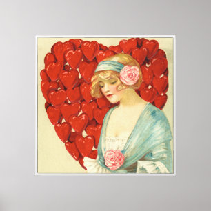Romantisch Elegantes Retro-Valentinstagsbild, John Leinwanddruck