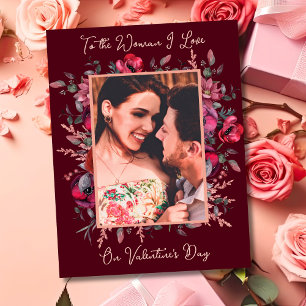Romantisch für die Frau, die ich liebe Valentinsta Karte