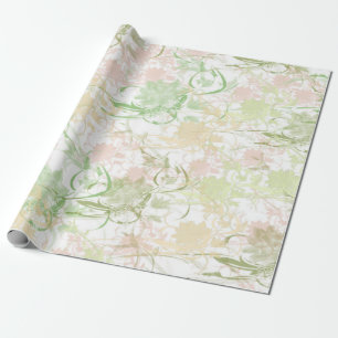 Romantisch, Gold, Türkis, , Aquarell, Chic, Floral Geschenkpapier