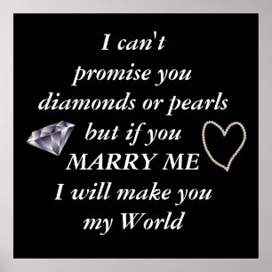 Romantisch heiraten Sie mich Gedicht Poster