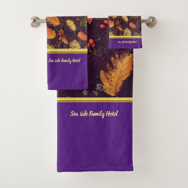 Romantisch modern mit Herbstblättern Bath To Badhandtuch Set (Insitu)